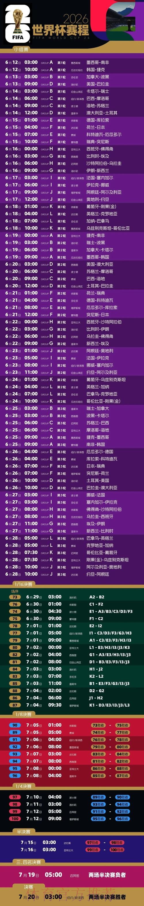 2026世界杯比赛时间高清版全程直播免费观看